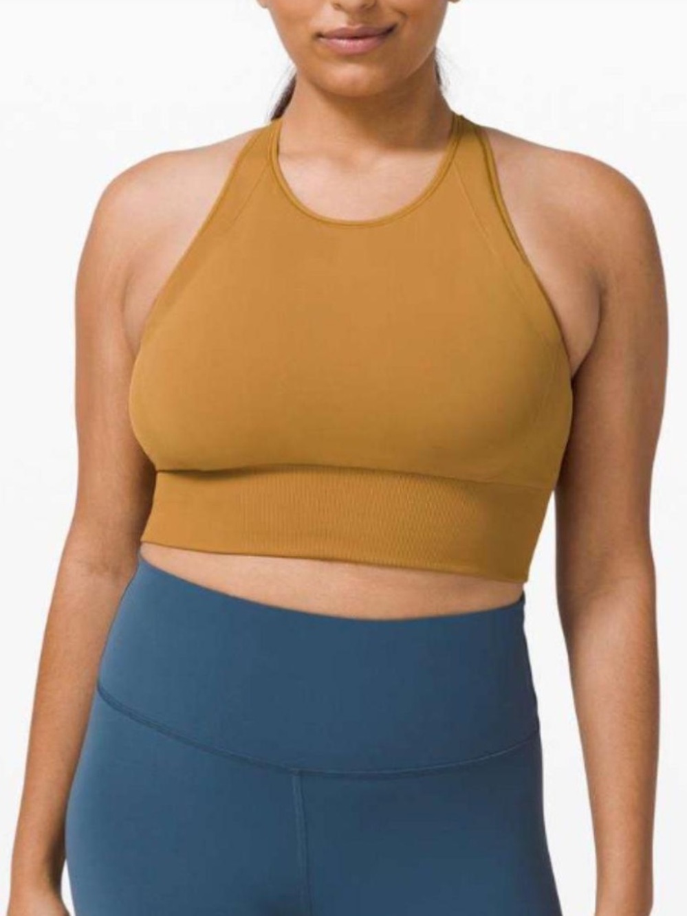 lululemon athletica Mustard Yellow High-Neck Sports Bra